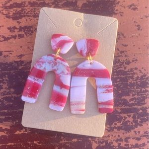 Marbled polymer clay earrings
